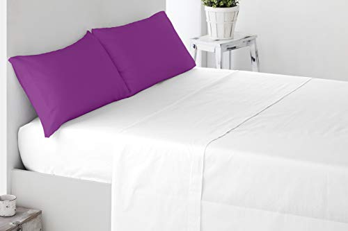 Miracle Home Soft Comfortable 2 Piece Aubergine Cotton 50% Polyester Cushion Cover 135cm