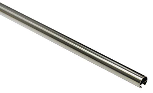 Gardinia Curtain Rod with Inner Track Diameter 16 mm Stainless Steel Look 160 cm, Metal