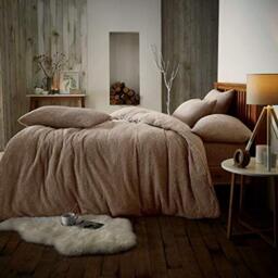GAVENO CAVAILIA, Teddy Fleece Polyester Soft Warm Cosy Material, Mink, Double Duvet Set,543923