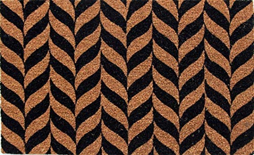 Coco&Coir Door Mat - Non-Slip - Thick Coir - Premium Quality - Rubber Backed - Eco-Friendly - Indoor - Outdoor - Heavy Duty - Patterned - Entrance Door Mat - 45 x 75 cm (Paddy)