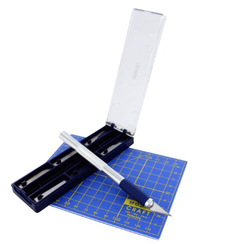 Modelcraft Craft Knife and A6 Cutting Mat Set, Silver