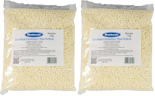 Mouldmaster Candle 1kg, Soy Unscented Container Wax pellets (Packing May Vary) (Pack of 2)
