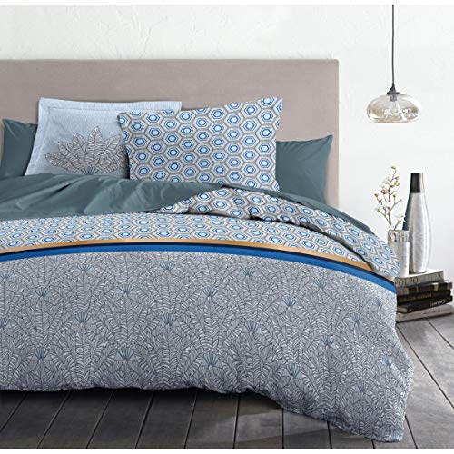 Home Linge Passion - Duvet Cover - 3 Pieces - 100% Cotton - 57 Thread Count - Double - 220 x 240 cm - Louxor Blue