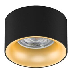 Maclean MCE457 Recessed Ceiling Light with GU5.3 MR16 Socket for LED and Halogen Bulbs up to 35 W 70 x 40 mm Round Aluminium (4 Pieces Without Bulbs, White) (Black/Gold, 1 piece)