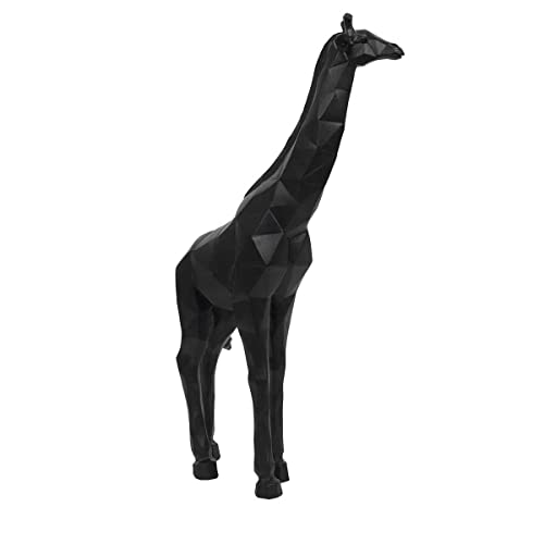 HOME DECO FACTORY, HD1346, Black Origami Giraffe H40 cm-Modern Statue, Unique Decorative Object for Living Room, Bedroom or Office, Elegant and Original Design, Plastique-Polyrésine, Noir