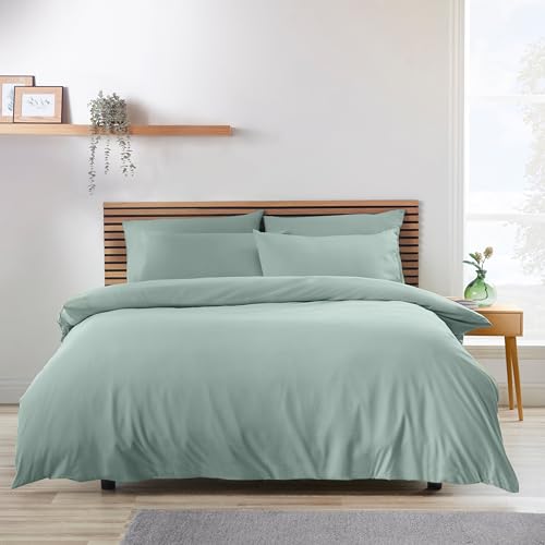 Catherine Lansfield So Soft Non-Iron King Duvet Cover Set with Pillowcases Green