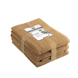 Gözze - Towel Set, 2 Hand Towels (50 x 100 cm), 2 Bath Towels (70 x 140 cm) and 2 Guest Towels (30 x 50 cm), 100% Cotton, 480 g/m² - Sand