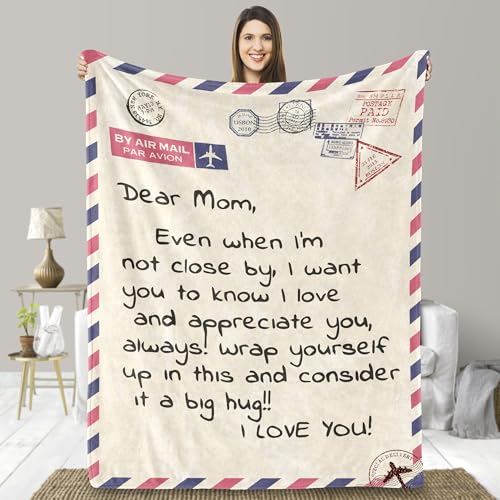 UFOORO Mothers Day Blanket Gifts for Mom from Daughter Son, Best Mom Ever Gifts, Presents for Moms, Mothers Day Ideal Blankets Present for Bed Couch 55 * 70 inch