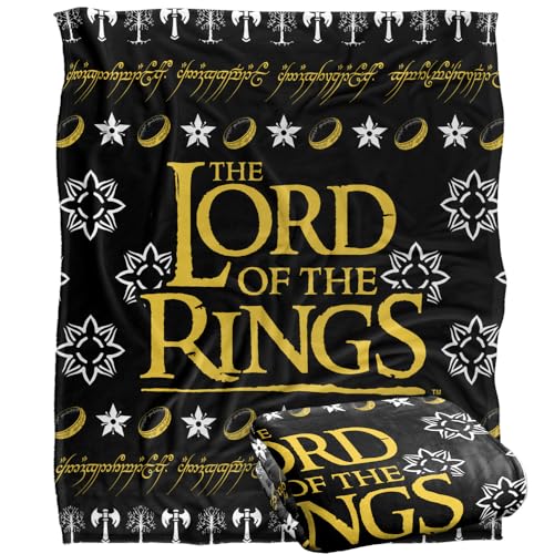 LORD OF THE RINGS Blanket, 152 x 127 cm Ugly Christmas Sweater Logo Silky Touch Super Soft Throw Blanket