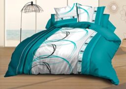 Le linge de Jules Duvet Cover 240 x 260 cm + 2 Pillowcases – Soft and Durable Microfibre – Easy Care – Turquoise