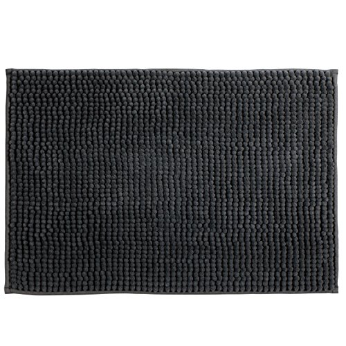 MSV Shaggy Chenille Bath Mat 50 x 80 cm Dark Grey