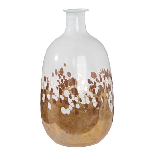Vesuvio Glass Art Vase, White, Glass Dyed, Height 33 cm, Waterproof Table Vase