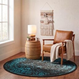 Safavieh Adirondack Collection ADR109K Oriental Rug Round Distressed Design Non Shedding Easy Care Ideal for High Traffic Areas in the Living Room
