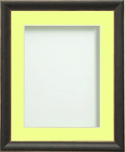 Frame Company Darcy Black Picture Photo Frames with Lemon Bon Bon, 9x7 for 6x4 *Choice of Colours* Fitted with Real Glass