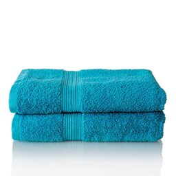 Glart Premium Set of Terry Hand Towels, Range of Terry Towels in 6 Colours and 5 Sizes, Colour: Turquoise, 2X Bath Towels 70 X 140 cm