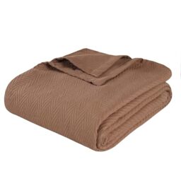 Superior 100% Cotton Blanket Oversized Throw, Woven Blanket for Couch, Bed, Bedding, Farmhouse, Home Essentials, Cute and Cozy Bohemian Blankets, Herringbone Weave, California King, Taupe
