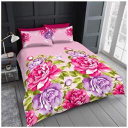 Gaveno Cavailia Luxurious Aubrey Bed Set with Duvet Cover and Pillow Cases, Polyester-Cotton, Pink, Single