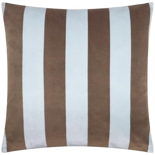 The Ultimate Stripe Polyester Filled Cushion (Blueberry Muffin - 45x45cm) - Bold Contrast Stripes Double Sided Soft Matte Velvet Jacquard Decorative Pillow
