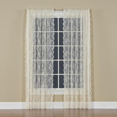 SKL Home by Saturday Knight Ltd. Petite Fleur Curtain Panel, Ivory, 56 inches x 84 inches