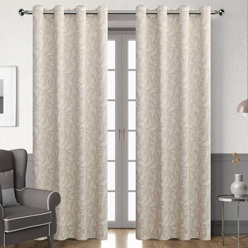 Erbnaryx 80% Blackout Curtains for Bedroom, Cocoa Window Drapes 63 Inch Length for Living Room, Thermal Insulated Grommet Curtains, 2 Panels