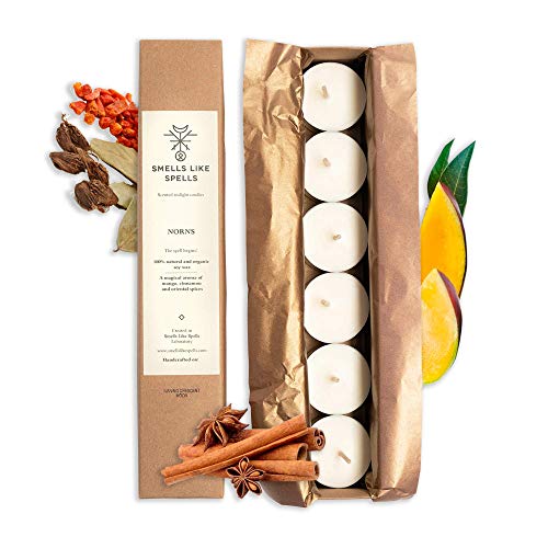 SMELLS LIKE SPELLS Scented tealight candles - Made from soy wax - Great for aromatherapy - Natural handmade gift for birthday, Valentine's Day, Christmas - 6 pcs.,One Size