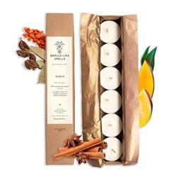 SMELLS LIKE SPELLS Scented tealight candles - Made from soy wax - Great for aromatherapy - Natural handmade gift for birthday, Valentine's Day, Christmas - 6 pcs.,One Size