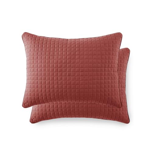 "Southshore Fine Living, Inc. Decorative Pillow Covers 20""x26"", Pillow Shams Standard Size Set of 2, Fits Queen or Full Size Pillows, Quilted Pillow Shams to Complement Bedroom Decor, Marsala"