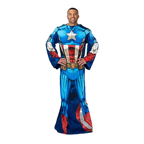 Marvel Northwest Comfy Throw Blanket with Sleeves, Adult (48 x 71 in), Captain America