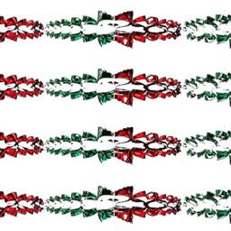 Green/Red Christmas 2 Tone Foil Ceiling Decorations - Set 4 15cm x 2.7M Garlands