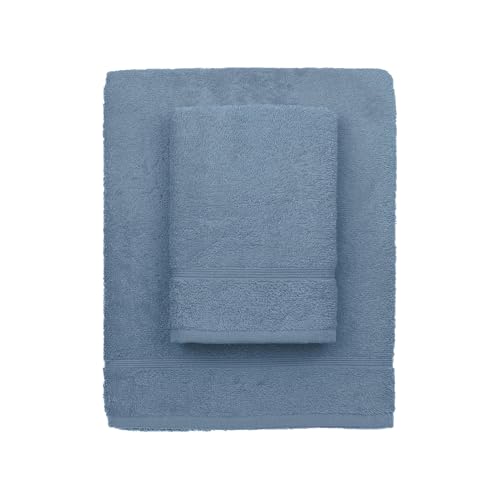 zer0bed, Lilac Bath Towels, Set of 2 Bath Towels, Face Towel, Bidet Towel, Plain Colour, Avio, 100% Cotton, Set of 2
