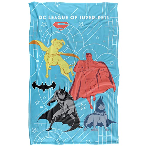 Dc League Of Super Pets Monochromatic Heroes Silky Touch Super Soft Throw Blanket 91 x 147 Cm