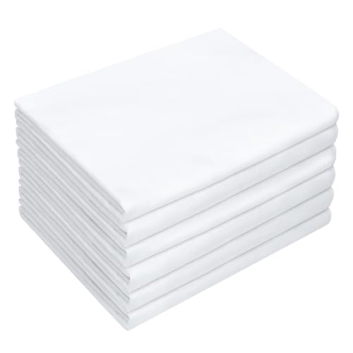 "Coddsmz 6 Pack Decorative 100% Cotton Pillow Covers Square Cushion Cover Solid DIY Throw Pillowcase for Spring Home Sofa Bedroom,Pure White,6 Pack-18"" x 18""/45x45cm (ONLY Covers, NOT Insert)"