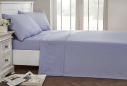 Rapport Home 56 Pick Non Iron Flat Sheet - Single Flat Sheet Light Blue