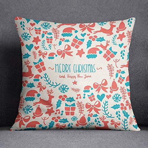 Questo Casa Christmas Tree Cushion Cover with Invisible Zipper Cushion Cover Decorative Cushion Cover Home Decor Sofa Coffee House Size 45 x 45 cm - Designed and Made in Turkey
