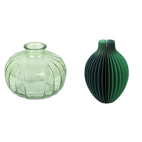 Talking Tables Green Glass Bud Vase for flowers, s & Talking Tables Grüne Wabenpapier-Vase mit Glasfläs Table Decor Bundle