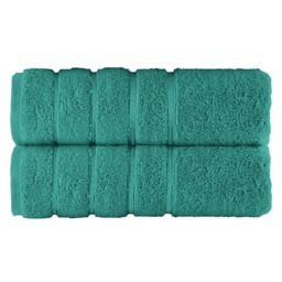 Elegant Comfort 100% Turkish Cotton 4 Lines Viscose Stripe Luxury 2 Pack Bath Towel Set 27 x 54 Inch - Super Soft and Highly Absorbent Premium Hotel Spa Quality Towels for Bathroom Use, Turquoise