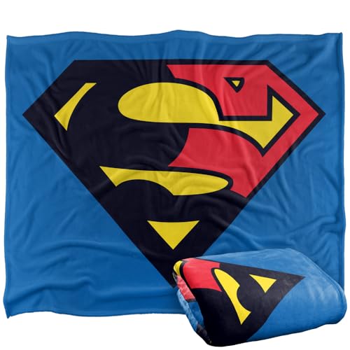 LOGOVISION Superman Shield 1993 Black Red Silky Touch Super Soft Throw Blanket 152 X 127 Cm