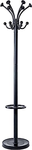 MAUL MAULnubis Coat Stand - Modern and Stable Standing Coat Rack for Private Use, Office and Reception Rooms - Sturdy Steel Clothes Rack for Jackets - Black