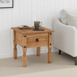 Seconique Corona 1 Drawer Side Table & Lamp Table, Wax