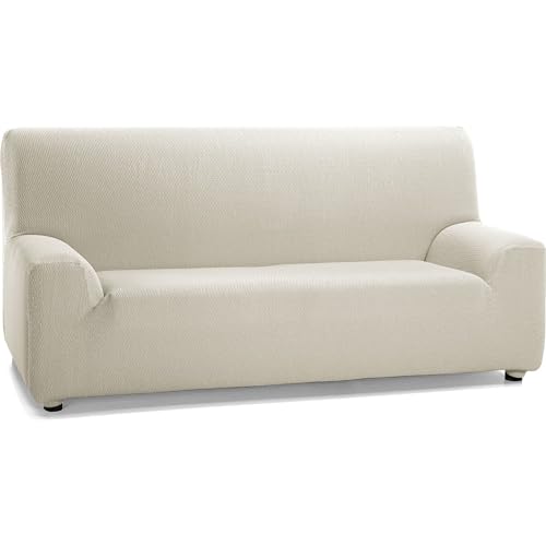 ECOMMERC3 - Elastic and Extra Soft Sofa Cover for 4 Seater Sofas from 220 to 260 cm - Adjustable Ivory Cover 100% Made in Spain