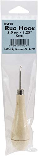 Lacis Rug Hook, Wood, Steel 2mmx1.25, One Size