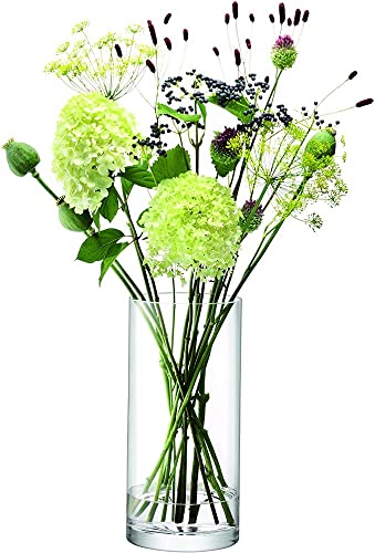 LSA International Column Vase/Candleholder H36 x Ø17cm Clear - 1 unit - Handmade Glass - CO22