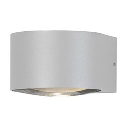 Konstsmide Outdoor Wall Light Mains Powered/Gela Down Modern Outdoor Wall Lamp/LED High Power 1 x 6 W Wall Lamp/Convex Wide Angle Clear Glass Lens/Aluminium/IP54/Outside Light White