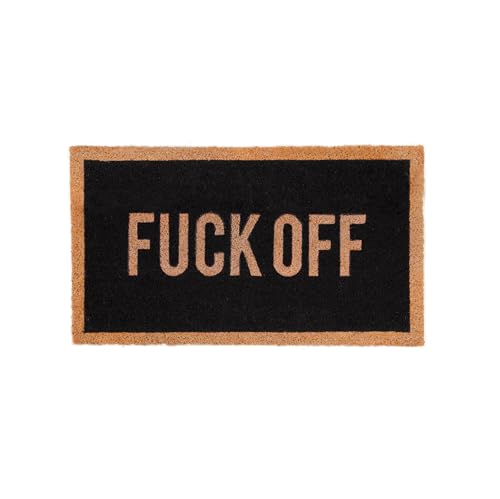 Fisura - Original F* Off Door Mat, Dirt Trapper for Indoor & Outdoor Entrance, Non-Slip With PVC Base, Coconut Fiber, Hand-Painted, 70 cm x 40 cm