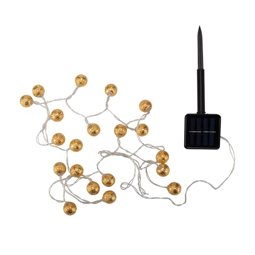 Paulmann Pauleen 48183 Sunshine Glamour Solar Fairy Lights for the Balcony or Garden Gold Outdoor Lighting Metal Solar 3000K