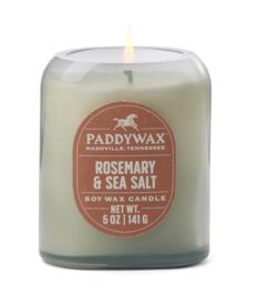 Paddywax Scented Candles Vista Collection Vintage Style Artisan Candle in Frosted Glass, 142g, Rosemary & Sea Salt