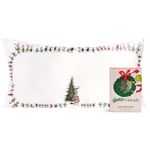 The Grinch x Kitsch Satin Pillowcase King- Who-Ville