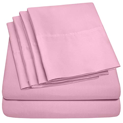 Sweet Home Collection Microfiber Deep Pocket Set-Extra Pillow Cases, Value, 100% Luxury Yarns, Pink, Twin XL(Pack of 1)