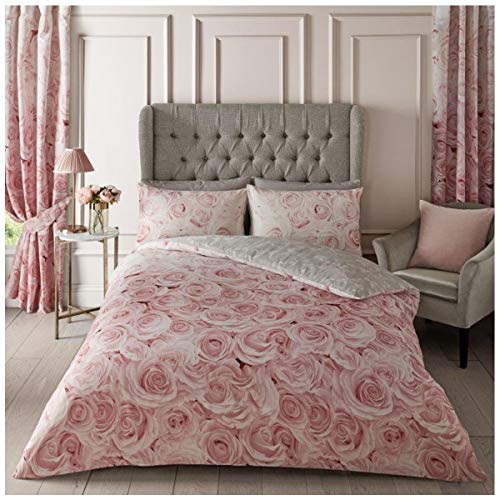 GC GAVENO CAVAILIA Luxury Geometric Duvet cover, Floral Bedding Quilt Set, Polycotton Bed Covers, Pink, King
