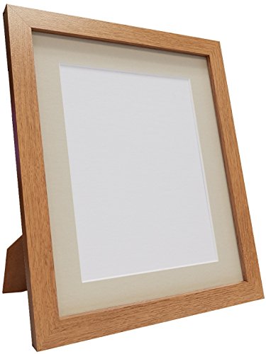 Q7 Picture Photo Frame, Oak with Light Grey Mount, 9 x 7 Image Size 7 x 5 Inch